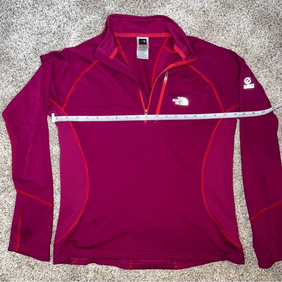 The North Face Women’s 1/4 Zip Long Sleeve Shirt - Pink w/Orange Trim, Size L - Picture 4 of 9
